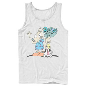 �A�j���L�����N�^�[ ���f�B�[�X �g�b�v�X T�V���c Licensed Character Men's Nickelodeon Rocko's Modern Life Show Intro Tank Top White �z���C�g