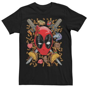 �}�[�x�� ���f�B�[�X �g�b�v�X T�V���c Men's Marvel Deadpool Crossed Swords Favorite Things Tee Black �u���b�N