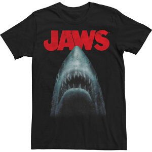 �A�j���L�����N�^�[ ���f�B�[�X �g�b�v�X T�V���c �g�[�� ���S Licensed Character Big & Tall Jaws Out Of Water Logo Tee Black �u���b�N