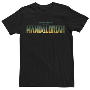 �A�j���L�����N�^�[ ���f�B�[�X �g�b�v�X T�V���c ���S Licensed Character Men'star Wars The Mandalorian Mando Grogu Logo Tee Black �u���b�N