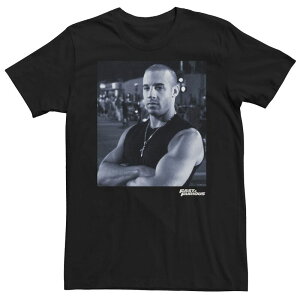 �A�j���L�����N�^�[ ���f�B�[�X �g�b�v�X T�V���c �~�j �O���t�B�b�N Licensed Character Men's Fast & Furious Dominic Arms Crossed Portrait Graphic Tee Black �u���b�N