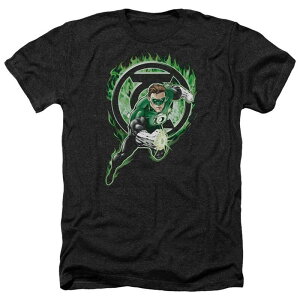 �A�j���L�����N�^�[ ���f�B�[�X �g�b�v�X T�V���c Licensed Character Green Lantern Space Cop Adult Heather T-shirt Black �u���b�N