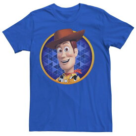ディズニー ピクサー レディース トップス Tシャツ Disney / Pixar's Toy Story Woody Men's Circle Tee Royal