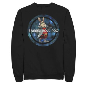�A�j���L�����N�^�[ ���f�B�[�X �g�b�v�X T�V���c �t���[�X Licensed Character Men's Nintendo Star Fox Peppy Barrel Roll Pro Fleece Black �u���b�N