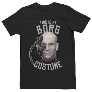 �A�j���L�����N�^�[ ���f�B�[�X �g�b�v�X T�V���c Licensed Character Men'starTrek Picard This My Borg Costume Tee Black �u���b�N