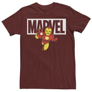 �}�[�x�� ���f�B�[�X �g�b�v�X T�V���c ���S Men's Marvel Iron Man Chibi Flying Logoutline Tee Cardinal