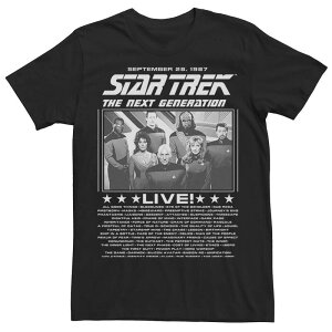 �A�j���L�����N�^�[ ���f�B�[�X �g�b�v�X T�V���c Licensed Character Men'star Trek The Next Generation Live Poster Tee Black �u���b�N