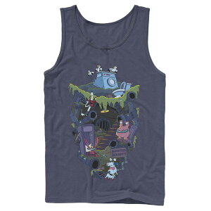 �j�R���f�I�� ���f�B�[�X �g�b�v�X T�V���c Men's Nickelodeon Aaahh!!! Real Monsters Underground Academy Tank Top Navy �l�C�r�[