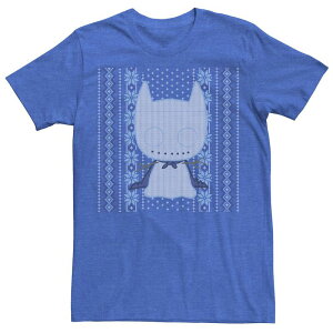 �A�j���L�����N�^�[ ���f�B�[�X �g�b�v�X T�V���c �Z�[�^�[ Licensed Character Men's DComics Chibi Batman Christmasweater Style Tee Royal Heather �w�U�[