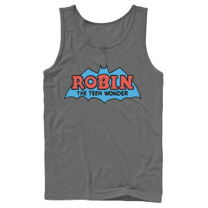 �A�j���L�����N�^�[ ���f�B�[�X �g�b�v�X T�V���c ���S Licensed Character Men's DComics Robin The Teen Wonder Classic Logo Tank Top Charcoal �`���R�[��