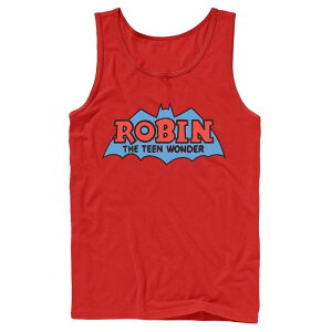 �A�j���L�����N�^�[ ���f�B�[�X �g�b�v�X T�V���c ���S Licensed Character Men's DComics Robin The Teen Wonder Classic Logo Tank Top Red ���b�h