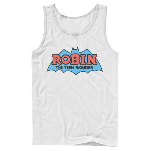 �A�j���L�����N�^�[ ���f�B�[�X �g�b�v�X T�V���c ���S Licensed Character Men's DComics Robin The Teen Wonder Classic Logo Tank Top White �z���C�g