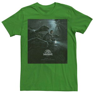 �A�j���L�����N�^�[ ���f�B�[�X �g�b�v�X T�V���c Licensed Character Men's Jurassic World Owen Ride Raptor Movie Poster Tee Kelly