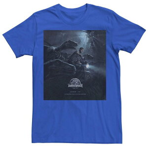 �A�j���L�����N�^�[ ���f�B�[�X �g�b�v�X T�V���c Licensed Character Men's Jurassic World Owen Ride Raptor Movie Poster Tee Royal