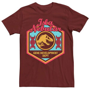 �A�j���L�����N�^�[ ���f�B�[�X �g�b�v�X T�V���c Licensed Character Men's Jurassic World Isla Nebular Gene Dept. Badge Tee Cardinal