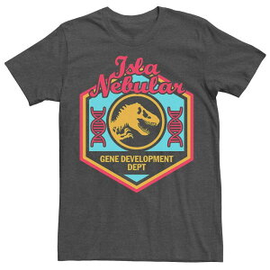 �A�j���L�����N�^�[ ���f�B�[�X �g�b�v�X T�V���c Licensed Character Men's Jurassic World Isla Nebular Gene Dept. Badge Tee Charcoal Heather �`���R�[��