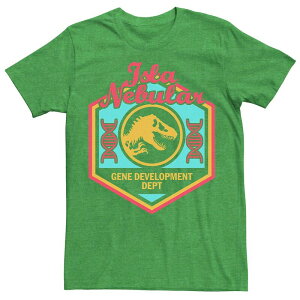 �A�j���L�����N�^�[ ���f�B�[�X �g�b�v�X T�V���c Licensed Character Men's Jurassic World Isla Nebular Gene Dept. Badge Tee Kelly Heather �w�U�[