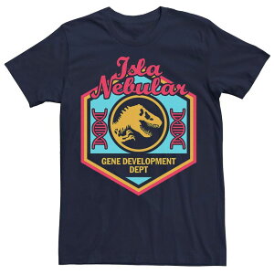 �A�j���L�����N�^�[ ���f�B�[�X �g�b�v�X T�V���c Licensed Character Men's Jurassic World Isla Nebular Gene Dept. Badge Tee Navy �l�C�r�[