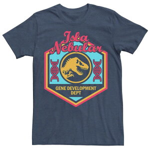 �A�j���L�����N�^�[ ���f�B�[�X �g�b�v�X T�V���c Licensed Character Men's Jurassic World Isla Nebular Gene Dept. Badge Tee Navy Heather �w�U�[