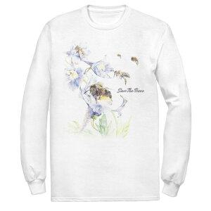 �A�j���L�����N�^�[ ���f�B�[�X �g�b�v�X T�V���c �t�����[�� �t�����[ Licensed Character Men's Earth Day Save The Bees Floral Tee White �z���C�g