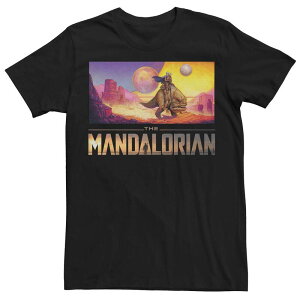 �X�^�[ �E�H�[�Y ���f�B�[�X �g�b�v�X T�V���c �L���b�v �P�[�v Men'star Wars The Mandalorian Dreamscape Journey Tee Black �u���b�N