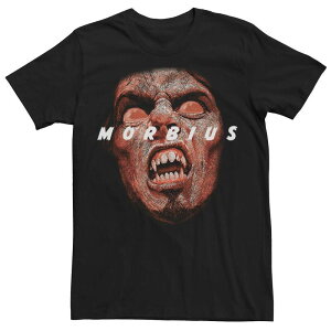 �}�[�x�� ���f�B�[�X �g�b�v�X T�V���c Men's Marvel Morbius The Living Vampire Big Face Tee Black �u���b�N