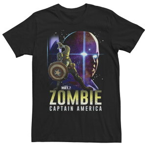 �A�j���L�����N�^�[ ���f�B�[�X �g�b�v�X T�V���c �L���b�v Licensed Character Men's Marvel What If Cap and Watcher Zombie Poster Tee Black �u���b�N