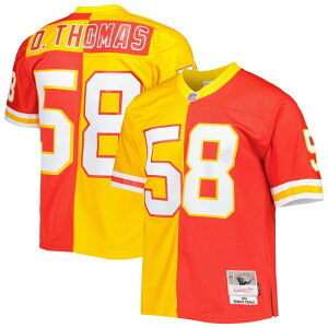 �~�b�`�F��&�l�X ���f�B�[�X �g�b�v�X T�V���c �W���[�W�[ Men's Mitchell & Ness Derrick Thomas Red/Gold Kansas City Chiefs 1994 Split Legacy Replica Jersey Chf Red ���b�h