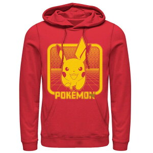 �A�j���L�����N�^�[ ���f�B�[�X �g�b�v�X T�V���c �p�[�J�[ Licensed Character Men's Pokmon Retro Digital Pikachu Hoodie Red ���b�h
