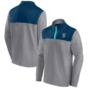 �A���u�����f�b�h ���f�B�[�X �g�b�v�X T�V���c �W���P�b�g Unbranded Men's Fanatics Branded Heather Gray Seattle Kraken Launch It Quarter-Zip Jacket Krk Grey �O���[