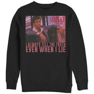 �A�j���L�����N�^�[ ���f�B�[�X �g�b�v�X T�V���c �t���[�X �O���t�B�b�N Licensed Character Men'scarface Always Tell The Truth Even When I Lie Graphic Fleece Black �u���b�N