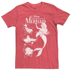 �f�B�Y�j�[ ���f�B�[�X �g�b�v�X T�V���c �O���t�B�b�N Disney's The Little Mermaid Ariel And Friends Men's Graphic Tee Red Heather �w�U�[