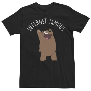 �A�j���L�����N�^�[ ���f�B�[�X �g�b�v�X T�V���c Licensed Character Men's Cartoonetwork We Bare Bears Internet Famous Tee Black �u���b�N