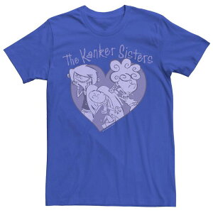 �A�j���L�����N�^�[ ���f�B�[�X �g�b�v�X T�V���c Licensed Character Men's Cartoonetwork Edd & Eddy The Kanker Sisters Purple Hue Heart Portraitee Royal �p�[�v��