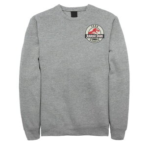 �A�j���L�����N�^�[ ���f�B�[�X �g�b�v�X T�V���c ���S �t���[�X Licensed Character Men's Jurassic Park Ranger Logo Tan Badge Fleece Athletic Heather �w�U�[