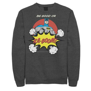 �A�j���L�����N�^�[ ���f�B�[�X �g�b�v�X T�V���c �X�E�F�b�g Licensed Character Men's DComics Batman Ka-Boom Pop Artext Poster Sweatshirt Charcoal Heather �`���R�[��