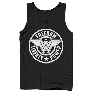 �A�j���L�����N�^�[ ���f�B�[�X �g�b�v�X T�V���c ���S Licensed Character Men's DComics Wonder Woman Freedom Liberty Power Logo Tank Top Black �u���b�N
