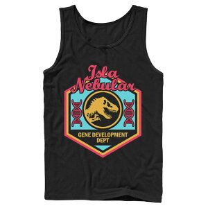 �A�j���L�����N�^�[ ���f�B�[�X �g�b�v�X T�V���c Licensed Character Men's Jurassic World Isla Nebular Gene Dept. Badge Tank Top Black �u���b�N
