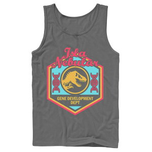 �A�j���L�����N�^�[ ���f�B�[�X �g�b�v�X T�V���c Licensed Character Men's Jurassic World Isla Nebular Gene Dept. Badge Tank Top Charcoal �`���R�[��