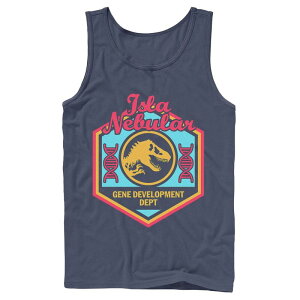 �A�j���L�����N�^�[ ���f�B�[�X �g�b�v�X T�V���c Licensed Character Men's Jurassic World Isla Nebular Gene Dept. Badge Tank Top Navy �l�C�r�[