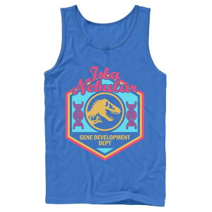 �A�j���L�����N�^�[ ���f�B�[�X �g�b�v�X T�V���c Licensed Character Men's Jurassic World Isla Nebular Gene Dept. Badge Tank Top Royal