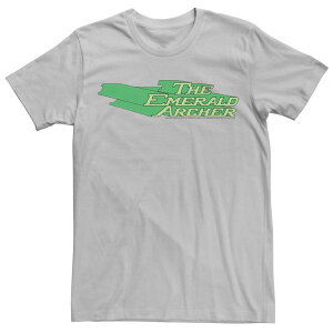 �A�j���L�����N�^�[ ���f�B�[�X �g�b�v�X T�V���c Licensed Character Men's DComics Themerald Archer Text Poster Tee Silver �V���o�[