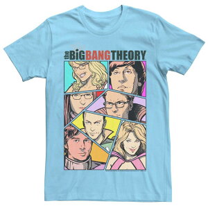 �A�j���L�����N�^�[ ���f�B�[�X �g�b�v�X T�V���c Licensed Character Men's The Big Bang Theory Comic Group Cut Up Tee Light Blue �u���[