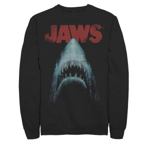 �A�j���L�����N�^�[ ���f�B�[�X �g�b�v�X T�V���c �X�E�F�b�g Licensed Character Men's Jaws Classic Movie Poster Close-Up Sweatshirt Black �u���b�N