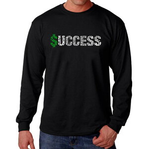 �G���G�[�|�b�v�A�[�g ���f�B�[�X �g�b�v�X T�V���c LA Pop Art Success - Men's Word Art Long Sleeve T-shirt Black �u���b�N