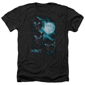�A�j���L�����N�^�[ ���f�B�[�X �g�b�v�X T�V���c Licensed Character The Hobbithree Warg Moon Adult Heather T-shirt Black �u���b�N