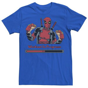 �A�j���L�����N�^�[ ���f�B�[�X �g�b�v�X T�V���c Licensed Character Men's DeadPool Progress Tee Royal