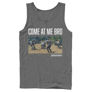 �A�j���L�����N�^�[ ���f�B�[�X �g�b�v�X T�V���c �O���t�B�b�N Licensed Character Men's Jurassic World Come At Me Bro Movie Still Graphic Tank Top Charcoal �`���R�[��