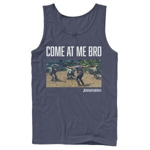 �A�j���L�����N�^�[ ���f�B�[�X �g�b�v�X T�V���c �O���t�B�b�N Licensed Character Men's Jurassic World Come At Me Bro Movie Still Graphic Tank Top Navy �l�C�r�[