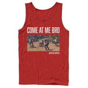 �A�j���L�����N�^�[ ���f�B�[�X �g�b�v�X T�V���c �O���t�B�b�N Licensed Character Men's Jurassic World Come At Me Bro Movie Still Graphic Tank Top Red ���b�h